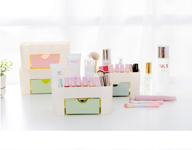 Jewelry and Makeup Organizer Box with Drawers