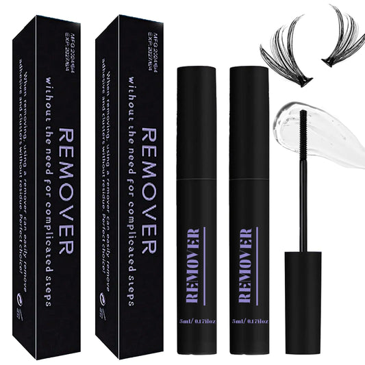 Qiveaory 2Pcs Lash Remover for Lash ExtensionCluster Lash Glue Remover Individual Eyelashes Gentle Eye Removal for False LashesEyelash Extension Adhesive Remover Self Use at Home