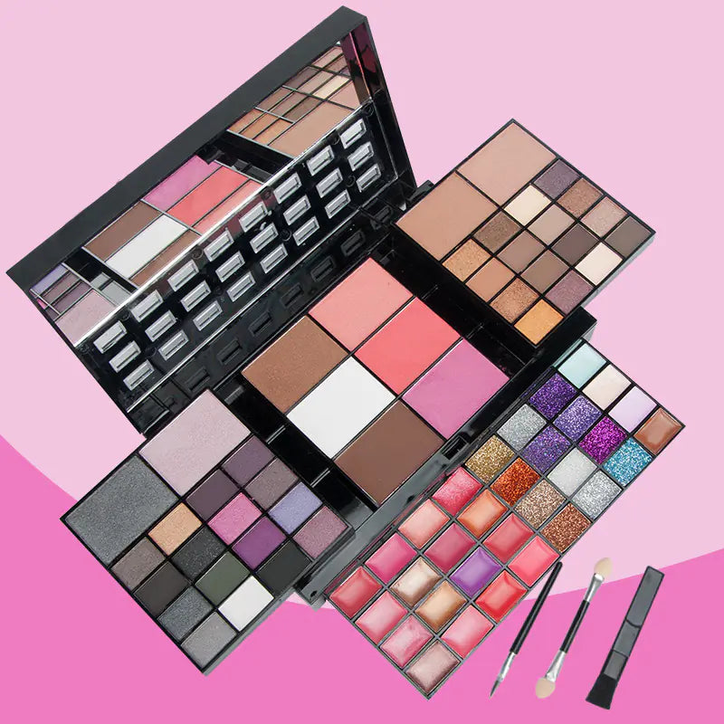 74-Color Makeup Palette Set with Eyeshadow and Highlighter