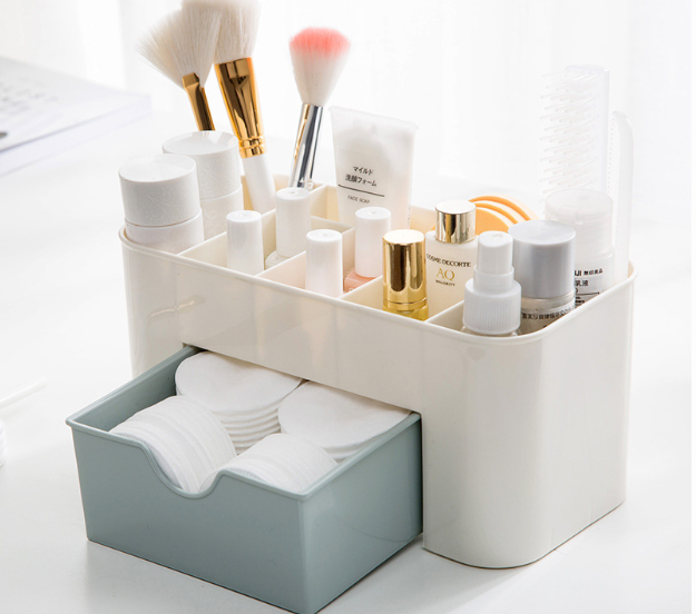 Jewelry and Makeup Organizer Box with Drawers