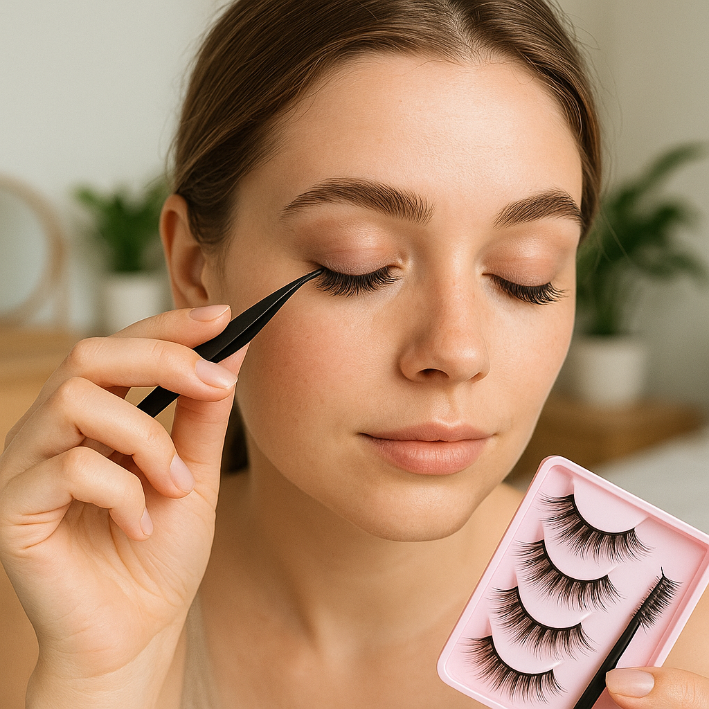 CALAILIS False Eyelashes Natural Look Fake Lashes 20 Pairs Wispy Fluffy False Lashes Faux Mink Fake Eyelashes Cat Eye Lashes Soft and Reusable Strip Lashes (CV06)