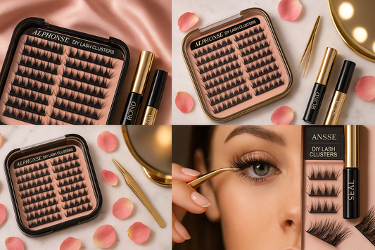 Fluffy Lash Extension Kit Cat Eye Lash Clusters Kit Wispy Cluster Eyelash Extensions Kit Spiky Individual Lashes Clusters DIY Lash Kit with Bond and Seal by ALPHONSE