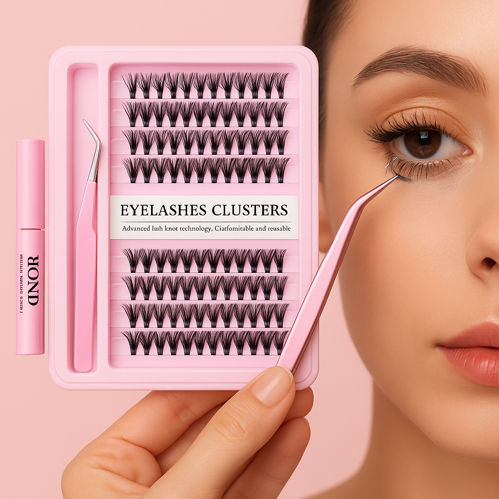 Azenlo Lash Extensions Cluster DIY Lashes 240pcs 40D 60D 8-16mm Eyelash Clusters Individual Lashes Lash Kit Think Band Lash Kit.