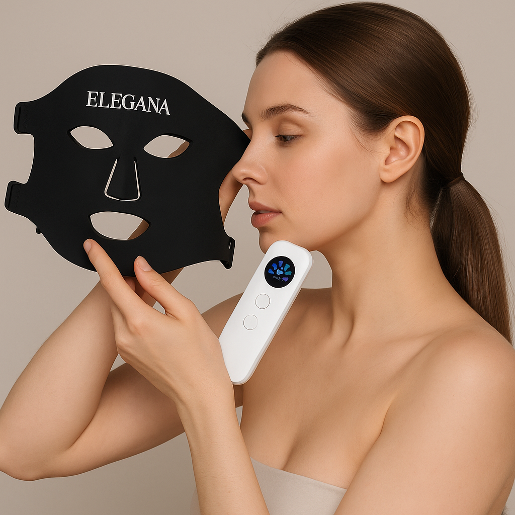 ELEGANA LED Light Therapy Face Mask – Red & Blue Light Skincare Treatment