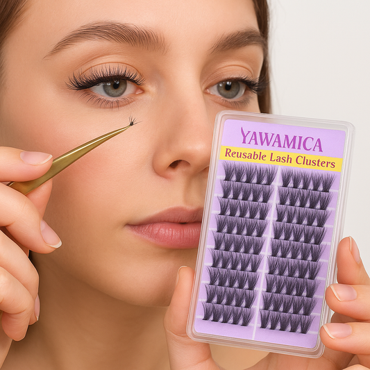 Yawamica Wispy Lash Clusters Natural Cat Eye Lash Extension 10-16mm Cluster Eyelash Extensions C Curl Premade Eyelash Clusters Left & Right Individual Lashes 144pcs DIY Lash for Beginners