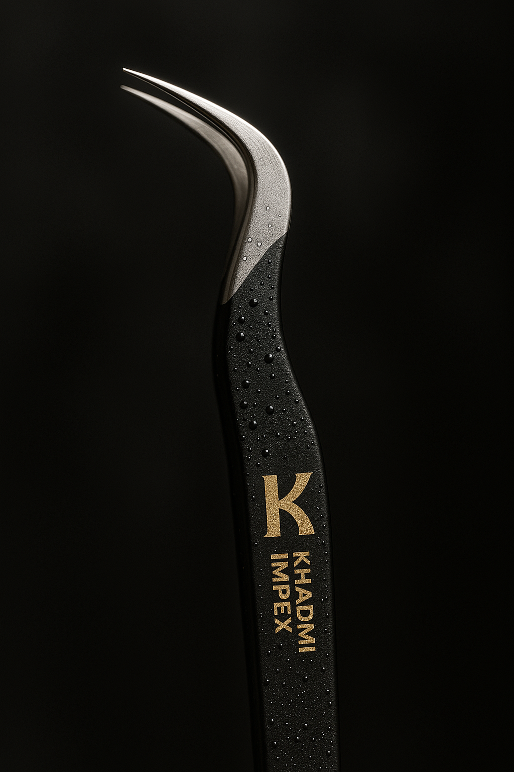 3-Piece Precision Eyelash Extension Tweezers Kit – Straight & Curved, Matte Black