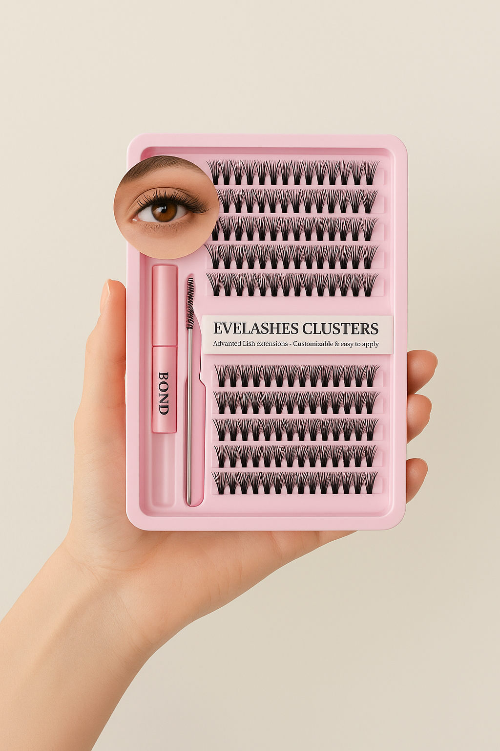 Azenlo Lash Extensions Cluster DIY Lashes 240pcs 40D 60D 8-16mm Eyelash Clusters Individual Lashes Lash Kit Think Band Lash Kit.