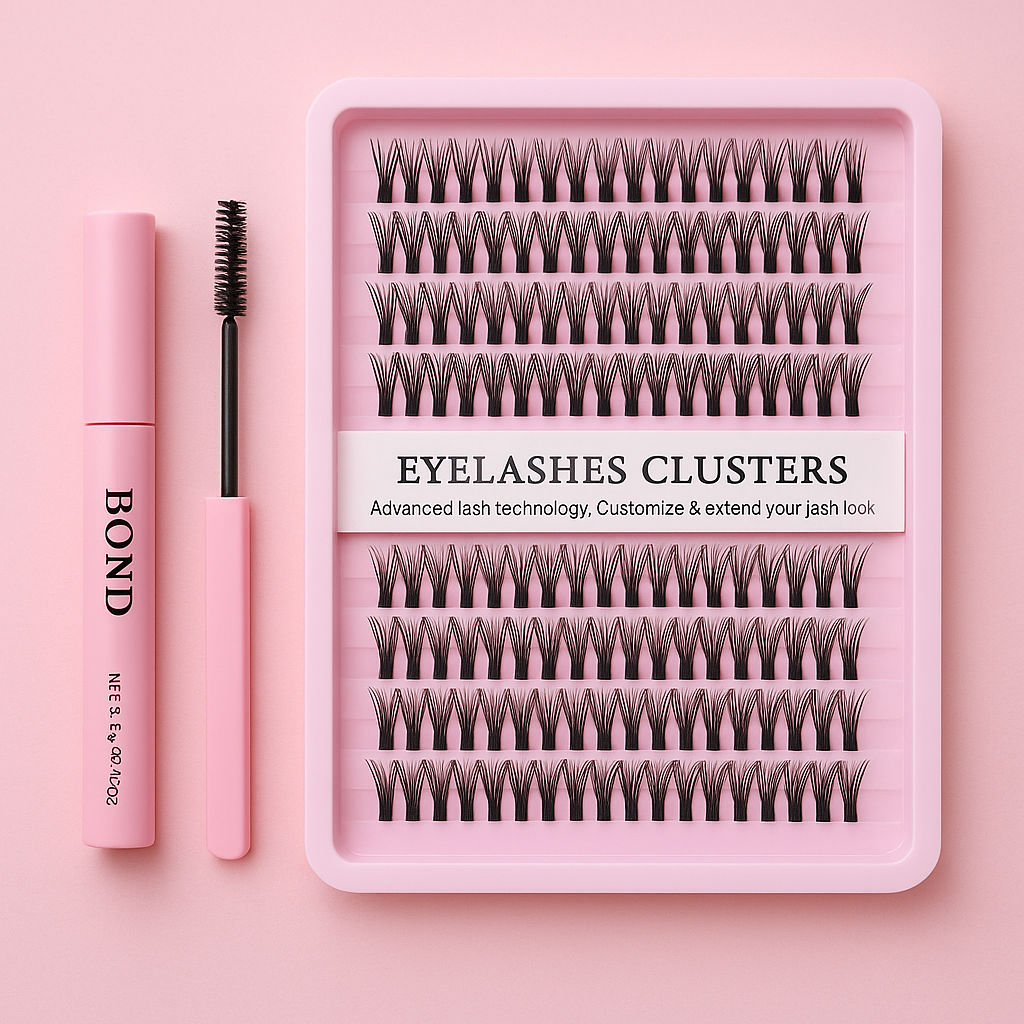 Azenlo Lash Extensions Cluster DIY Lashes 240pcs 40D 60D 8-16mm Eyelash Clusters Individual Lashes Lash Kit Think Band Lash Kit.